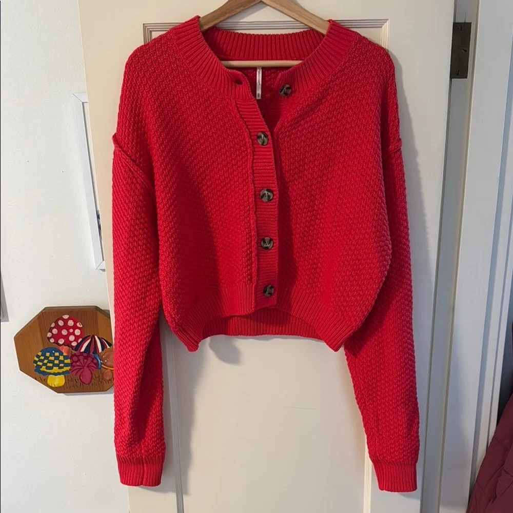 Free People Red Lila Cardigan - Picture 2 of 5